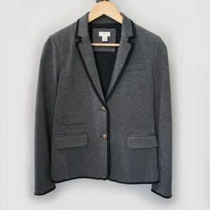 J.Crew Tipped Knit School Boy Blazer Grey 6